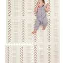 Childlike Behavior XL Baby Play Mat - 72 x 48-Inch Puzzle Play Mat with 6 Foam Floor Tiles - Interlocking Tummy Time Mats for Toddlers and Infants Playpen - Waterproof and Soft Crawling Mats - Beige