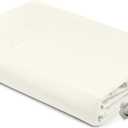 Royale Linens 100% Organic Cotton Twin Flat Sheet Only - Super Soft - Percale Top Sheets - Twin Flat Sheet Sold Separately - Breathable, Cool & Crisp Ivory Sheets Only (66" x 96", Ivory)