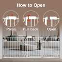 85.83-95.25" Extra Wide Baby Gate Pressure Mounted 30" Tall White