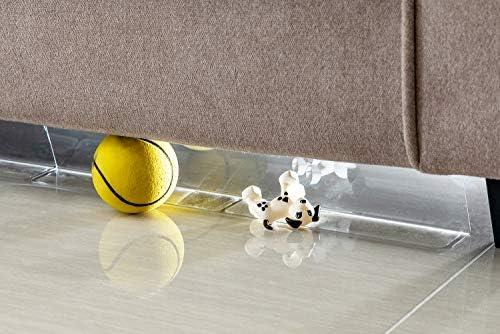 BOWERBIRD Clear Under Couch Blockers - Stop Toys from Going Under Couch Sofa Bed and Other Furniture - Suit for Hard Surface Floors Only (3.2"H 16*16"L Total 21'4"L ≈ 11 STEPS)