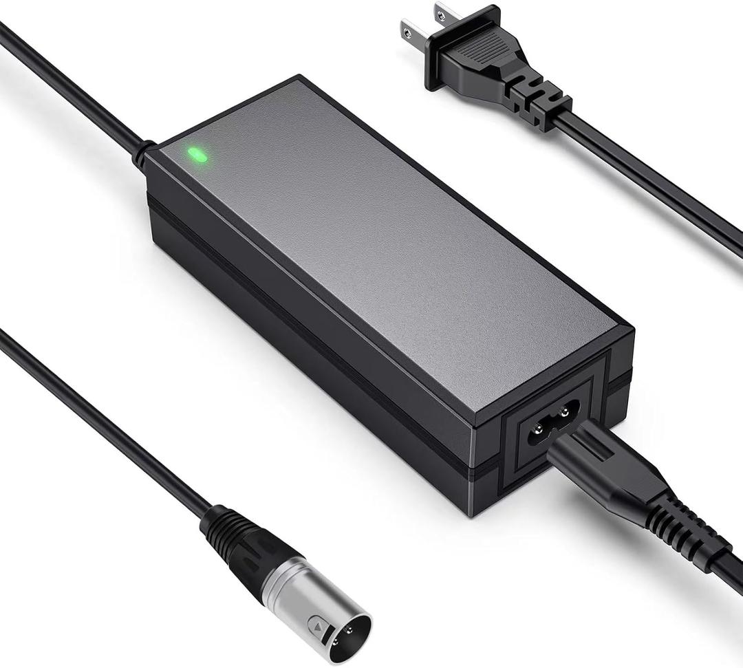 24V 2A Electric Scooter Battery Charger, Suitable for Go Go Elite Traveler, Pride Mobility, Jazzy Electric Chair Battery, and Plus Ezip Mountain Trailz 3-pin XLP Scooter Charger