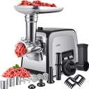 ALTRA LIFE Electric Meat Grinder, 2800W Max Heavy Duty Sausage Stuffer with Rotary Cheese Grater Set, 2 Blades, 3 Plates, Sausage Tube, Kibbe, Burger Press & Meat Claw for Home, Built-in Storage model az-mg090m