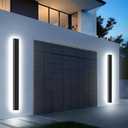 Upgraded 31inch 2pcs Modern Outdoor Wall Light,4.33 Inch Wide Dimmable Linear Outdoor Wall Sconce Waterproof Ip65,Black LED Long Outdoor Lights for Garage Front Door Exterior Wall Lights