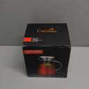 CNGLASS 30.5oz/900ml Glass Teapot Stovetop Safe,One-Touch Clear Tea Kettle,Blooming and Loose Leaf Tea Maker