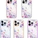 for iPhone 16 Magsafe Case, Slim Floral Shockproof Protective Hard PC+TPU Cute Bumper Flower Cover Women Magnetic case