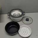 BLACK+DECKER Rice Cooker 6-Cup (Cooked) with Steaming Basket, Removable Non-Stick Bowl, White