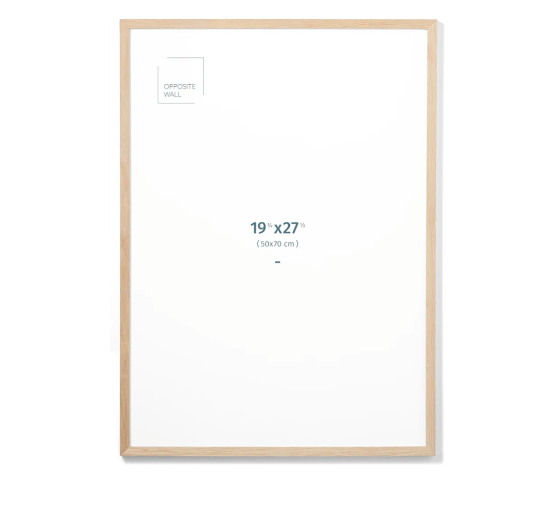Opposite Wall - 50x70 cm - Natural Solid Oak Wood Picture Frame - Lightweight, Versatile & Shatterproof - Wall Hanging Photo or Poster Frame - Wall Decor for Office, Gallery & Home, 19 3/4 x 27 1/2 in Opposite Wall - 50x70 cm - Natural Solid Oak Wood Picture Frame - Lightweight, Versatile & Shatterproof - Wall Hanging Photo or Poster Frame - Wall Decor for Office, Gallery & Home, 19 3/4 x 27 1/2 in
