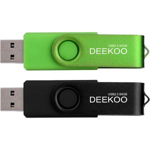 Flash Drive 64GB Thumb Drives Memory Sticks Jump Drive 2Pack 64GB USB 2.0 Flash Drives Mixed Colors: Black Green