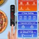 Premium Electric Warming Tray for Food - 5 Temp & 4H Timer, Anti-Scald Silicone Portable Food warmer Mat, Safety Lock, Roll-Up Design - Food Warming Mats for Countertop & Buffet Party Gathering (Baby Blue)