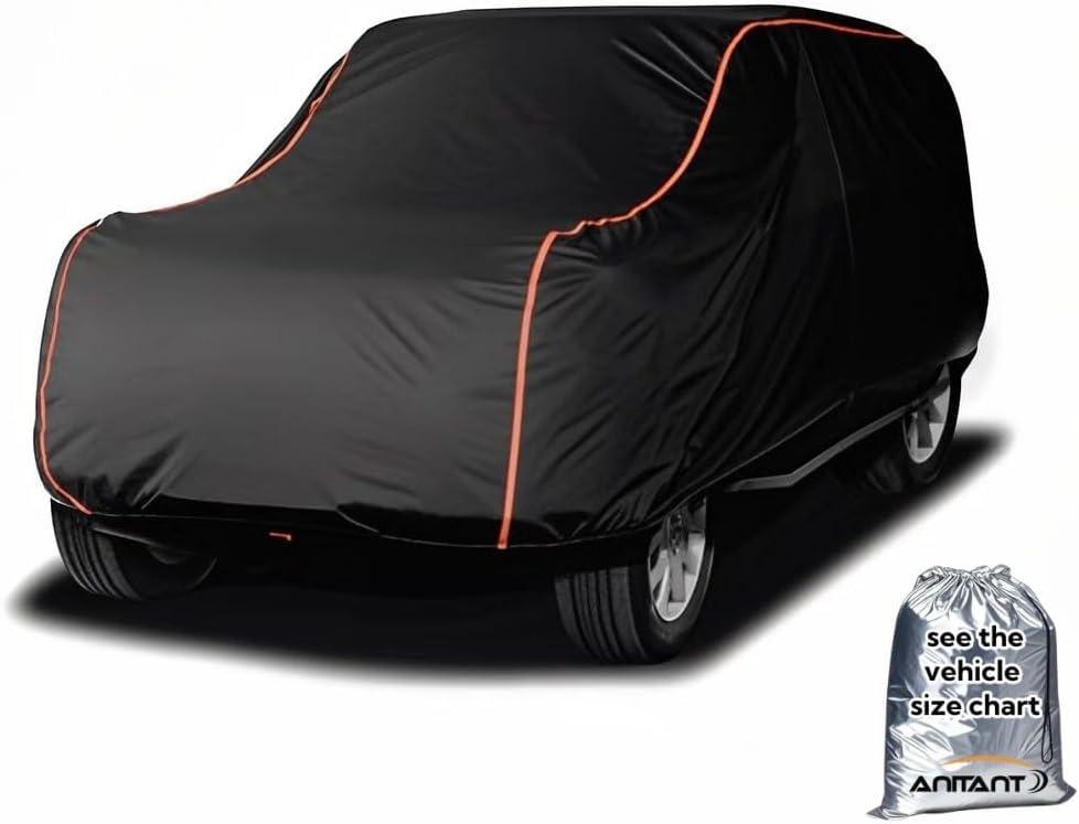 ANITANT Super Lightweight Large Car Cover, Winter Snow Large SUV Cover Waterproof All Weather UV Rain Protection Full Exterior Covers Fit SUV 201" to 215"