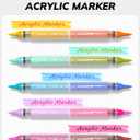 JusArt Acrylic Brush Markers, 96 Colors Brush Tip Acrylic Marker Set, 48 Dual-Tip Water Based No Bleed Markers with Automatic Ink Control for Wood, Rock, Fabric, Canvas, Glass, Eggs & DIY Crafts