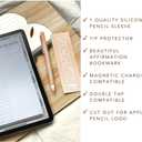 Peaches & Cream Apple Pencil 2nd Generation Protective Sleeve Cover Grip, Apple Pencil Case, Magnetic Charging Compatible and Double Tap, Cow Print Swirl, Unique, Boho Neutral Pink