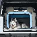 JOYTUTUS Collapsible Dog Crate, 32 Inch Portable Pet Crate for Car, Travel Dog Kennel Foldable Dog Crate for Large Dog 50lbs, Soft Cat Carrier Fit for Indoor & Outdoor/Trunk (Blue) (M (32" L x 23" W x 23" H))