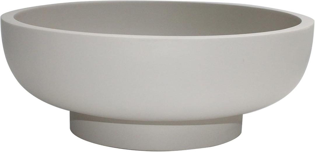 Large Decorative Bowl, Fruit Bowl for Kitchen Counter, Modern Resin Bowl for Home Decor, Key Holder for Entry Table, Grey (Gray)