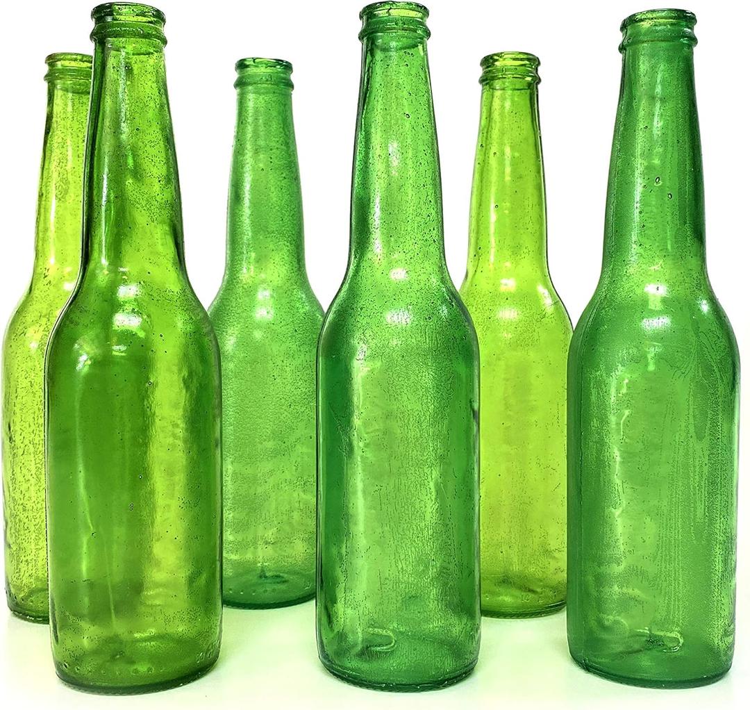 SMASHProps Breakaway Beer Bottle Prop 12 Pack - DARK GREEN translucent - Dark Green Translucent