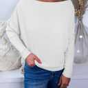 Okiwam Women's Fall Tops Cowl Neck Long Batwing Sleeve Shirts Oversized Tunic Dressy Casual Blouses 2026 Fashion Clothes (White) XS