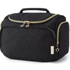 BAGSMART Travel Toiletry Bag for Women, Cosmetic Bag Makeup Bag Organizer with Handle, Travel Bag for Toiletries, Travel Accessories, Full Sized Container