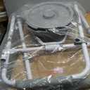 Medline Folding Steel Bedside Commode, Elongated Seat, 350 lb Capacity, 1 Count