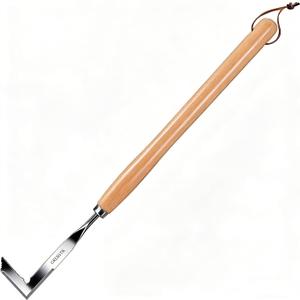GREBSTK Crack Weeder Crevice Weeding Tool Stainless Steel Manual Weeder Beech Handle Gardening Tool, 22 inch