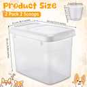 2 Pack Airtight Dog Food Storage Container, 22 Lbs Clear Pet Food Storage Bin with 2 Measuring Scoops for Pet Dog Cat Grain RiceTreat