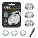 SH90 Shaving Heads for Series 9000, 8000, 7000 Electric Shaver Blades, DualRing Mesh Technology for Efficient Shave, Fits S9xxx/S8xxx/S7xxx, 3 Pack