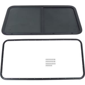 labwork 42inch W x 22inch H RV Horizontal Slide Window Suitable for Camper Cargo Trailer - Tempered Glass with Screen DOT Certified
