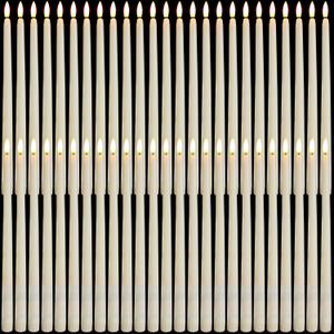 Baquler 50 Pcs Flameless Taper Candles Battery Operated Bulk 12.4 Ivory LED Taper Candles Flickering LED Candlesticks for Wedding Advent Halloween Christmas Party Decor