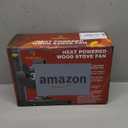 Wood Stove Fan, Fireplace Fan with Magnetic Thermometer & Bracket, 8 Blades Heat Powered Fan, Silent Motors, Horizontal Air Flow for Wood/Pellet Fireplaces (Black-Fan+Thermometer)