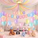 Thenshop 56 Pcs Pastel Birthday Party Decor Party Hats for Stuffed Animals