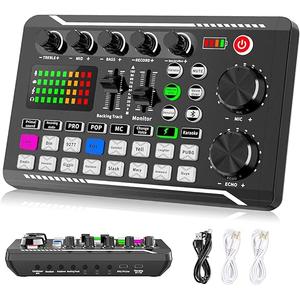 Facmogu F998 Live Sound Card Audio Mixer, Podcast Audio Interface with DJ Mixer Effects, Voice Changer with Sound Effects for PS4 PS5 Karaoke Tiktok YouTube Live Streaming Record Gaming