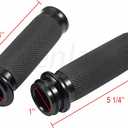 Benlari Motorcycle Black Hand Grips 1 Inch Handlebar Grips Electronic Throttle Universal Compatible with Harley Davidson Touring Softail Road Street Glide Road King 2008-2024