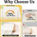 50ft x 12ft Ivory Backdrop Curtains, Wrinkle Free Thick Fabric Polyester Curtains Backdrop Drapes Cover for Parties Wedding Birthday Photography Background, 10 Panels 5ft x 12ft