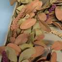 20 inch Fall Wreath Autumn Eucalyptus Harvest with Leaves,Mixed Grain for Front Door Farmhouse Indoor Outdoor Festival Home Thanksgiving Decor, Orange Leaves S