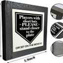 Potty Humor Bathroom Wall Sign, Rustic Restroom Sign, Wood Plaque for Men's Bathroom Decor, 5.9x5.9x0.7 inches (black)