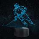 Hockey Player 3D Lamp Night Lights for Kids 7 LED Color Changing Touch Table Desk Lamps Lighting Cool Toys Gifts Birthday Xmas Decoration for Sports Hockey Fan