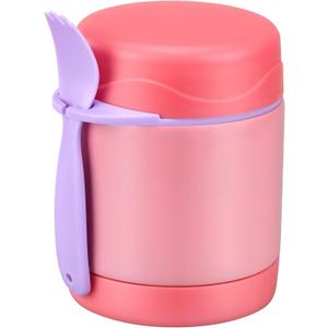 10oz Soup Thermo for Hot Food Kids,Lunch Thermo Kids Food Jar with Spoon Hot Insulated Food Containers,Leak Proof Stainless Steel Wide Mouth Lunch Food Thermo Jar for School,(Pink)