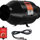 4 Inch Inline Duct Fan with Speed Controller - EC Motor Ventilation Exhaust Fan for Heating Cooling Booster, Grow Tents, Hydroponics, NSK/SKF bearings, ETL Listed