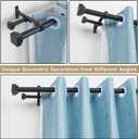 1 Inch Modern Double Window Curtain Rods,72-144 Inch Adjustable Telescoping Heavy Duty Stylish Drapery Rods Decorative Solid Square Allufer Finials for Dual Curtain Rod Window Treatment,Matte Black