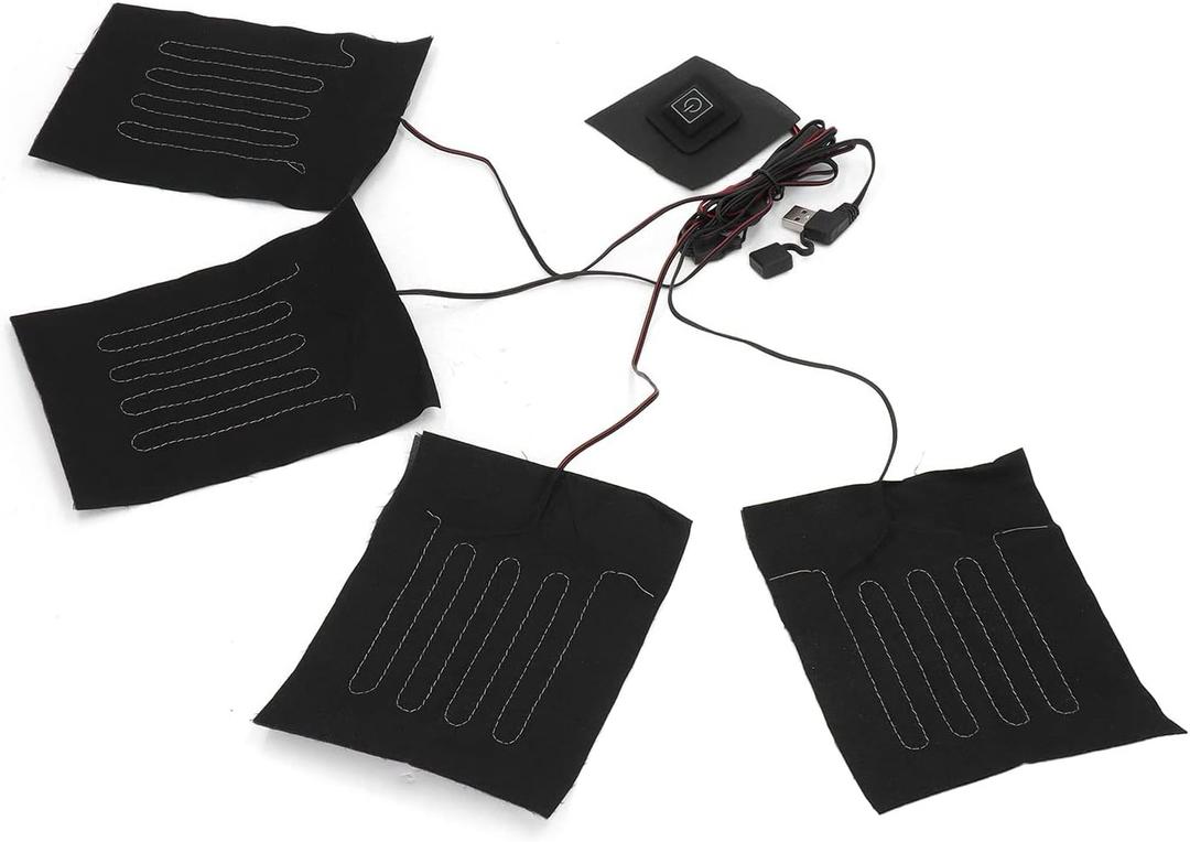 Joyzan Electric Clothes Heating Pads, Portable USB Heated Clothing Heater Mat Set Small Powered Waterproof Adjustable Temperature Gears Warm Winter Seat Bed Back Waist Coat Vest Jacket Outdoor 5V