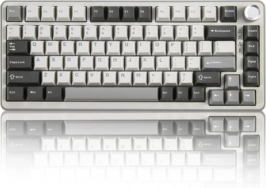 YUNZII B75 PRO Wireless Mechanical Keyboard,75% Layout with Knob,Hot Swap Gasket Custom Structure,Creamy Pre-lubed Switches,RGB Backlit,Bluetooth/Type-C/2.4G for Win/Mac(Milk Switch,Grey) YUNZII B75 PRO Wireless Mechanical Keyboard,75% Layout with Knob,Hot Swap Gasket Custom Structure,Creamy Pre-lubed Switches,RGB Backlit,Bluetooth/Type-C/2.4G for Win/Mac(Milk Switch,Grey)