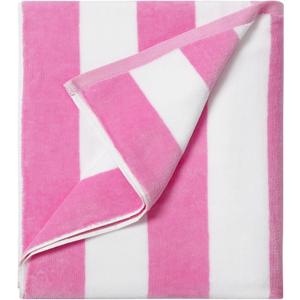 LULUHOME Large Oversized Beach Towel - Big Cotton 36 x 70 Inch Striped Pool Towel, Large Cabana Soft Swimming Towel for Adult Men Women,Pink