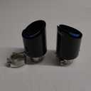 Carbon Fiber Exhaust Tip, Carbon Fiber Tail Pipe, Size 63mm/2.5", Outlet Size 89mm/3.5" Carbon Fiber Muffler, Suitable for Automotive Exhaust Pipes with a Diameter of 61-63mm (2.5" in 3.5" out, Mirror Black & Blue), Pack of 2