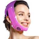 JUSRON V-Line Mask Chin Up Mask Face Strap, Soft Silicone Chin Strap V Shaped Face Mask, Jaw Exerciser 23-27 Inches (Purple)