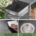 Black utility sink, 25x18 Inch Stainless Steel Freestanding Laundry Sink Practicality With Accessories-Black Faucet,Soap Dispenser, SS Sink Grid, Colander For Laundry,Garage,Outdoor Kitchen,Garden...