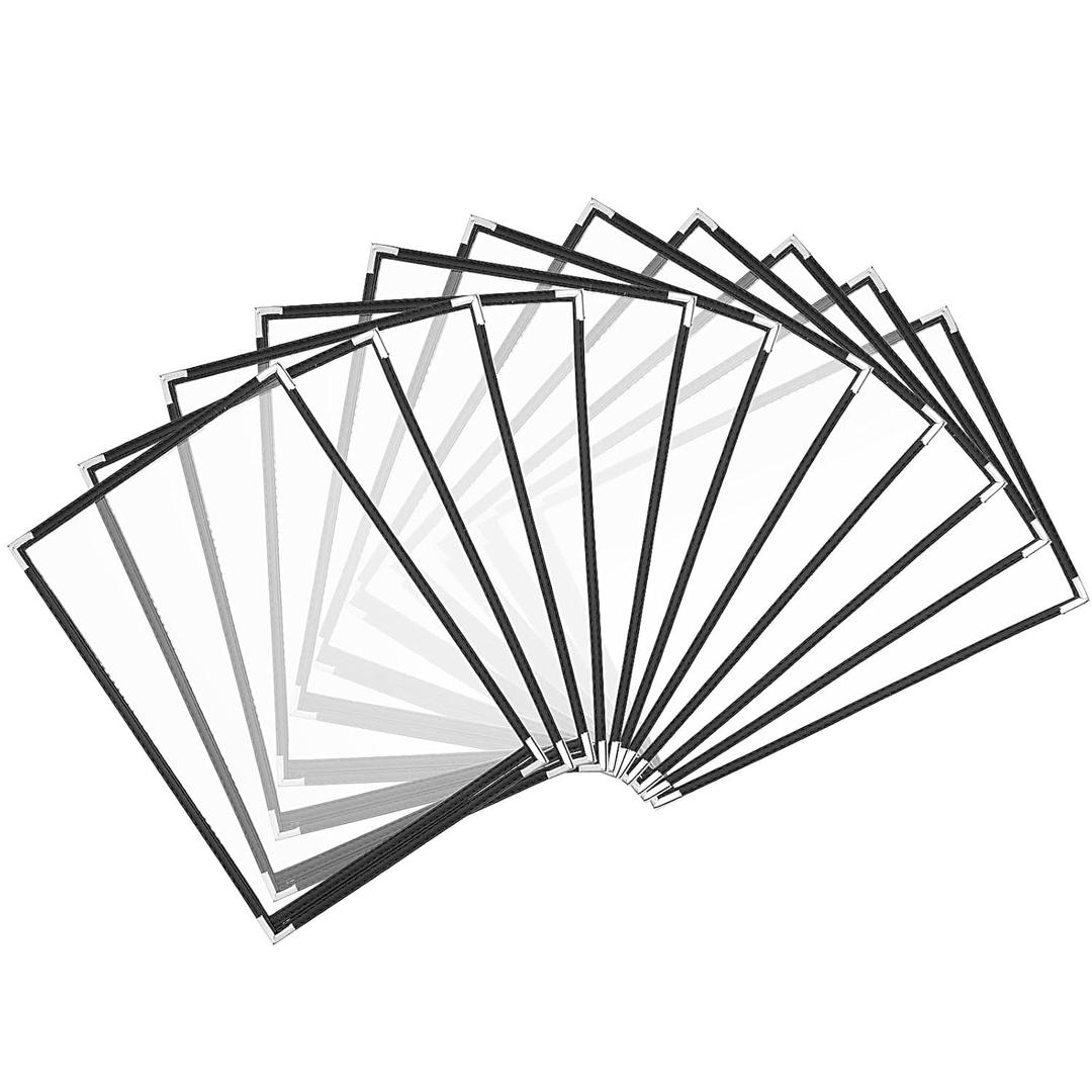 30 PCS 8.5 x 11 Inches Menu Covers, Single Page Double View Menu Sleeves with Double Stitched Black Trim, Professional Restaurant, Kitchen, Drink, Wine Menu Covers