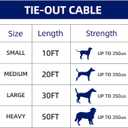 Dog tie Out Cable, 10/20/25/30/50/70/100 feet, Suitable for Dogs up to 350 pounds, Dog Cable with Swivel Buckle, Lightweight, Non-Winding, for Outdoor Camping, Yard Dog Cable (Blue, 20FT)