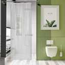 AmazerBath Long Stall Shower Curtain 36x84 Inches, Walk in Shower Curtain Plastic, Clear Shower Stall Curtain Heavy Duty Thick PEVA, Narrow Curtain with 2 Weighted Stones and 6 Grommet Holes
