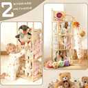 Stuffed Animal Storage Zoo Organizer,Wooden Toy Plushies Storage,Space Save Zoo Toy Organizer,Large Capacity Stuffed Animal Holder for Playrooms & Bedrooms,15.8" Wide, Natural