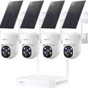 Kittyhok Solar Security Cameras Wireless Outdoor, 360 Pan & Tilt Home Security Camera, No Subscription, 2K Clarity, Color Night Vision, WiFi6 NVR with 64GB microSD Card, Local Storage, 5G & 2.4G WiFi
