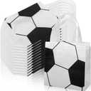 BOXOB 12pcs Soccer Party Favor Bags, Football Theme Goodie Bags Reusable Non Woven Totes with Handles for Candy Snack Treat Birthday Games Sports Events Team Gifts